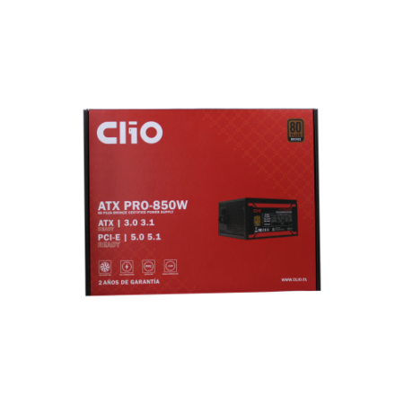 Fuente de Poder Clio ATX-PRO 850W, Ventilador 120mm, Certificada 80+ Plus Bronze